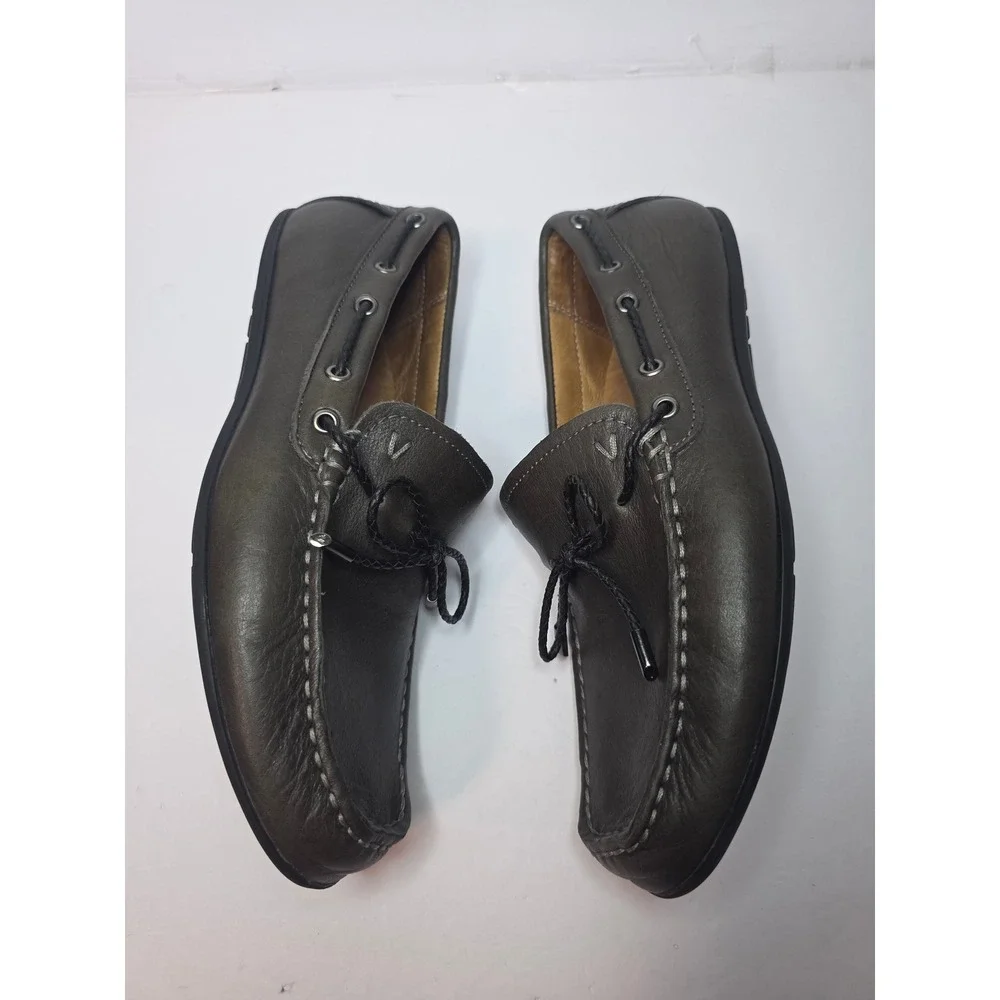 Vionic Luca Mens Olive Green Leather Driving Loafers Size 7 Orthotic Slip On